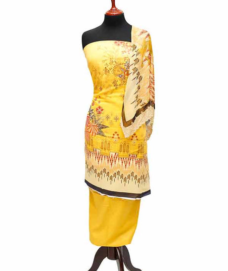 Batool Digital Emb Lawn`23 D#8050 Yellow