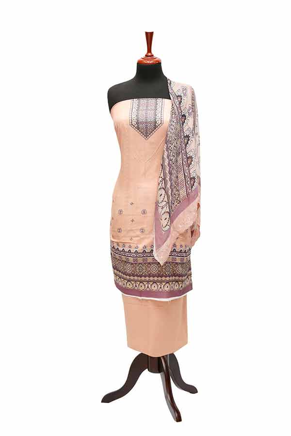 Batool Digital Emb Lawn`23 D#8053 Peach