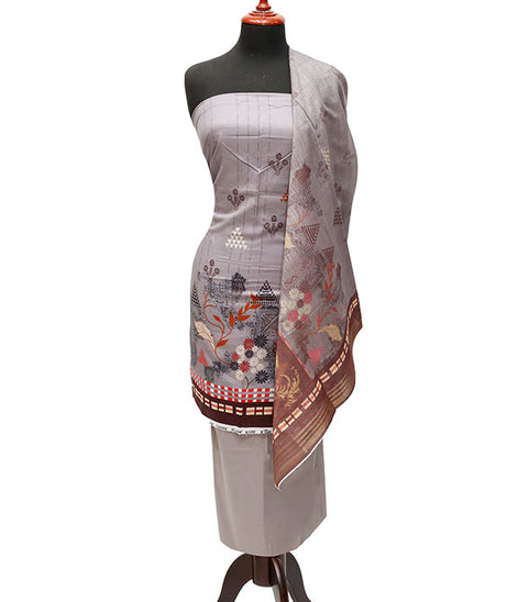 Batool Lawn Zari/Dupatta`23 D#5720 Grey