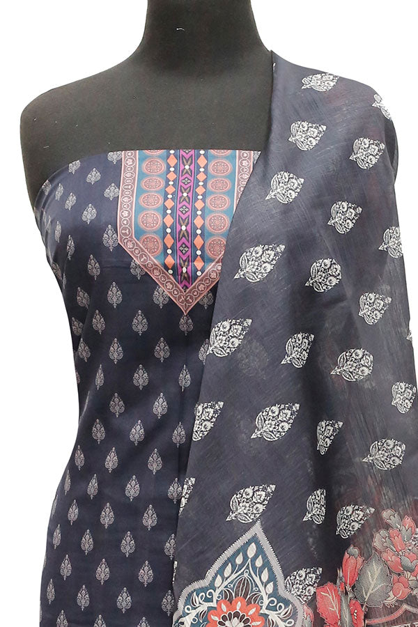 Batool Lawn Zari/Dupatta`23 D#5724 Black