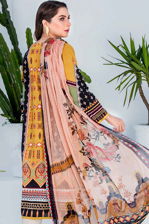 Bin Rafiq Jacquard Lawn`21 D#06  (Mehndi)