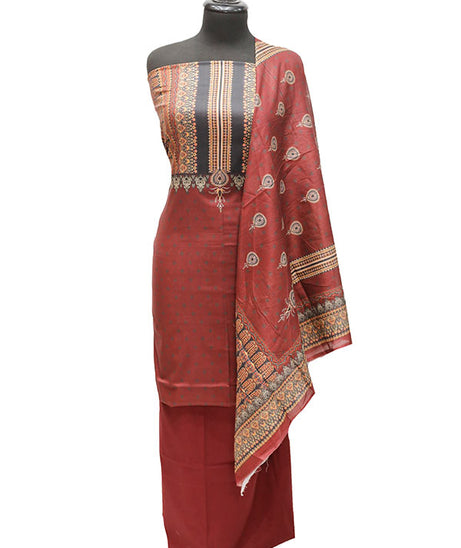 Bin Saeed D/Print Lawn`22 D#62 Maroon
