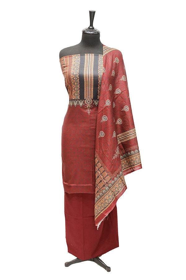 Bin Saeed D/Print Lawn`22 D#62 Maroon
