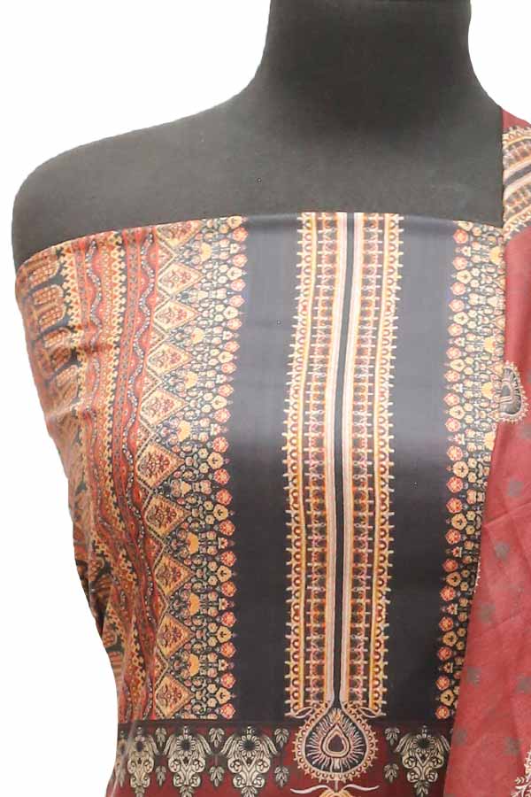 Bin Saeed D/Print Lawn`22 D#62 Maroon