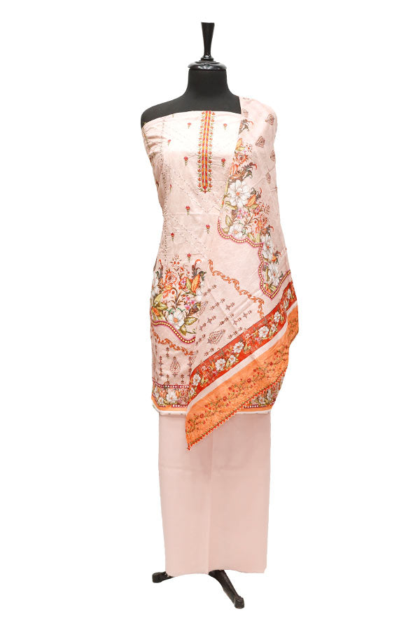 Bin Saeed E/Lawn C/Dupatta`22 D#0001 Peach