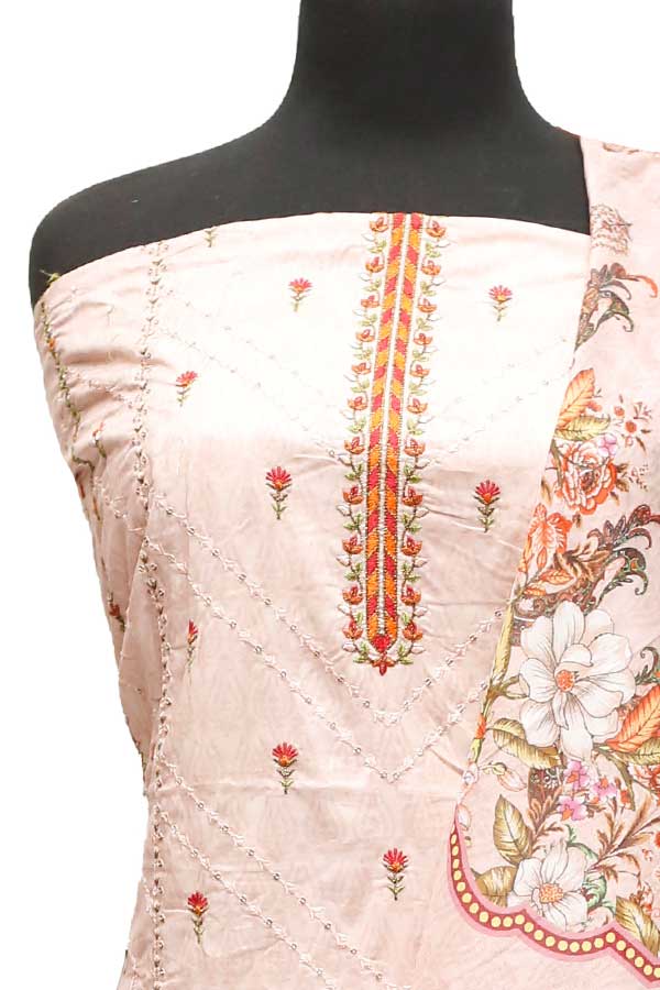 Bin Saeed E/Lawn C/Dupatta`22 D#0001 Peach