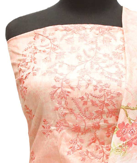 Bin Saeed E/Lawn C/Dupatta`22 D#0007 Peach