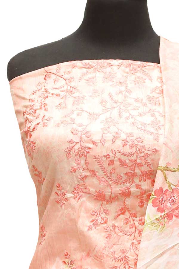 Bin Saeed E/Lawn C/Dupatta`22 D#0007 Peach