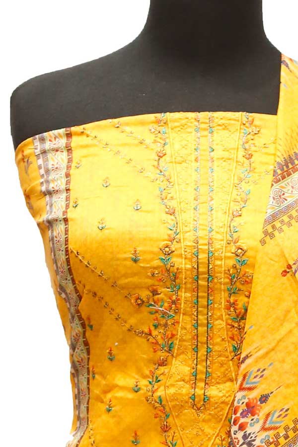 Bin Saeed E/Lawn C/Dupatta`22 D#0012 Yellow