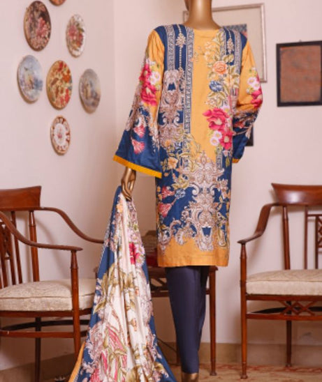 Bin Saeed Emb Linen`21 D#19902 (Blue)