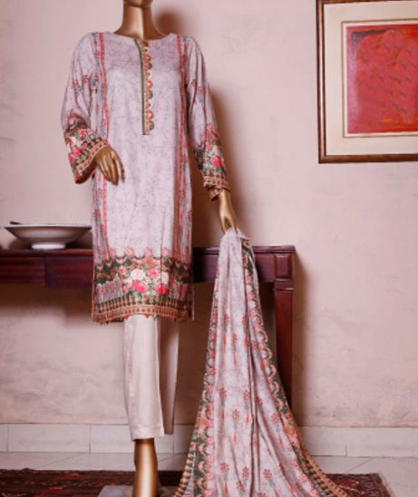 Bin Saeed Emb Linen`21 D#19903 (Skin)