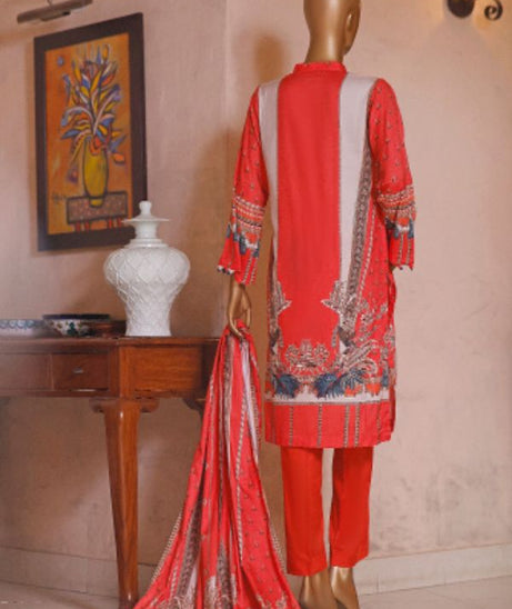 Bin Saeed Emb Linen`21 D#19954 (Orange)