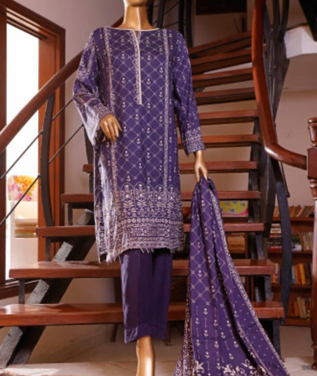 Bin Saeed Emb Linen`21 D#19955 (N-Blue)