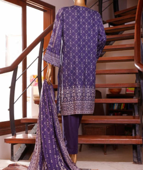 Bin Saeed Emb Linen`21 D#19955 (N-Blue)