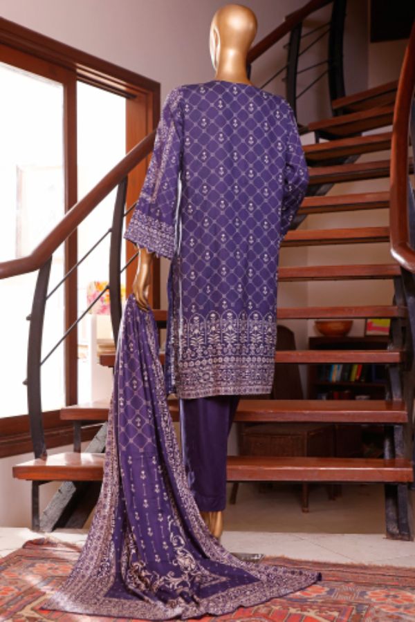 Bin Saeed Emb Linen`21 D#19955 (N-Blue)
