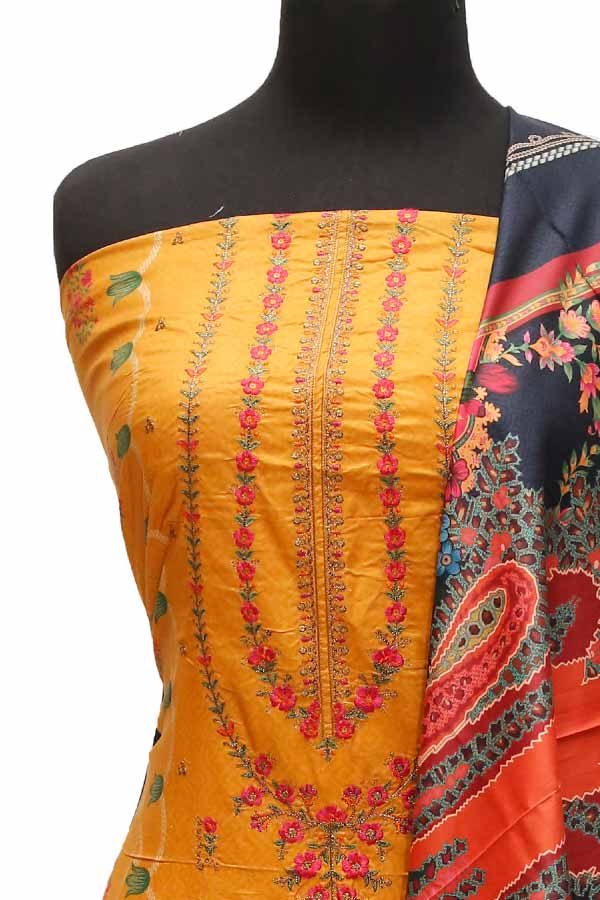 Bin Saeed Emb Linen`21 D#19997 (Yellow)