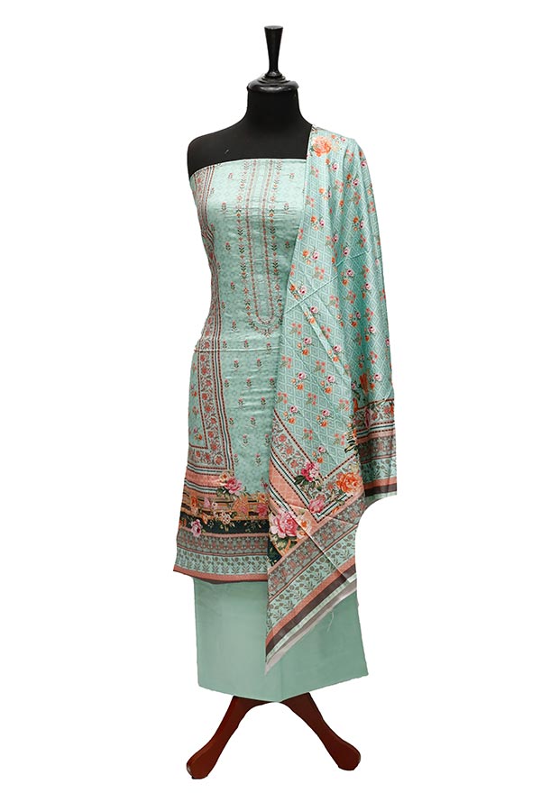 Bin Saeed Emb Linen`21 D#20006 (Sea Green)