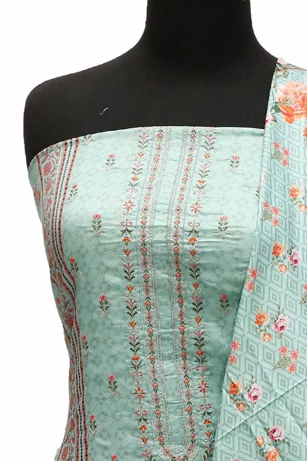 Bin Saeed Emb Linen`21 D#20006 (Sea Green)