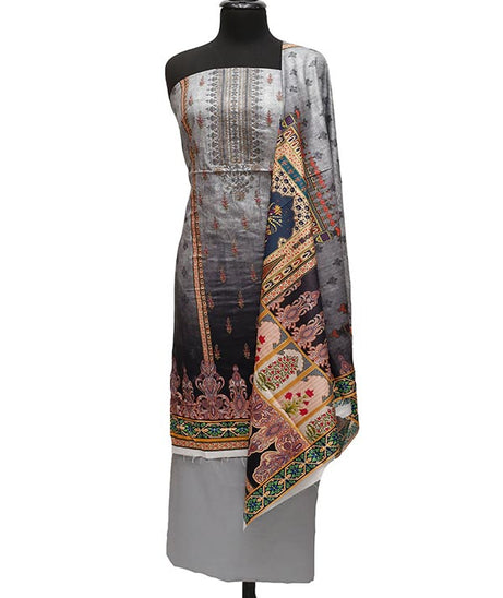Bin Saeed Emb Linen`21 D#20430 (Grey)