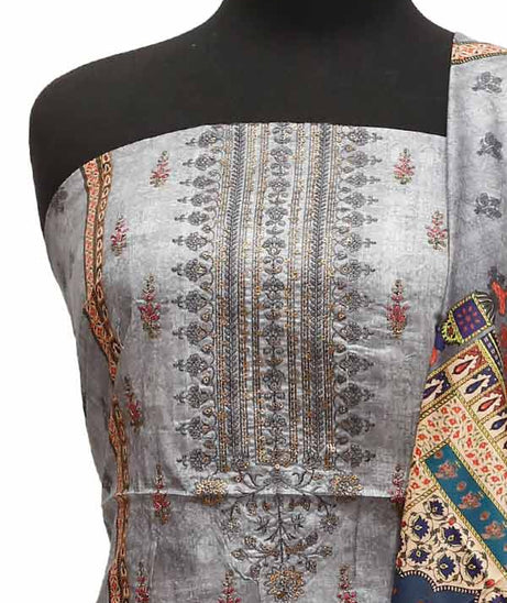 Bin Saeed Emb Linen`21 D#20430 (Grey)
