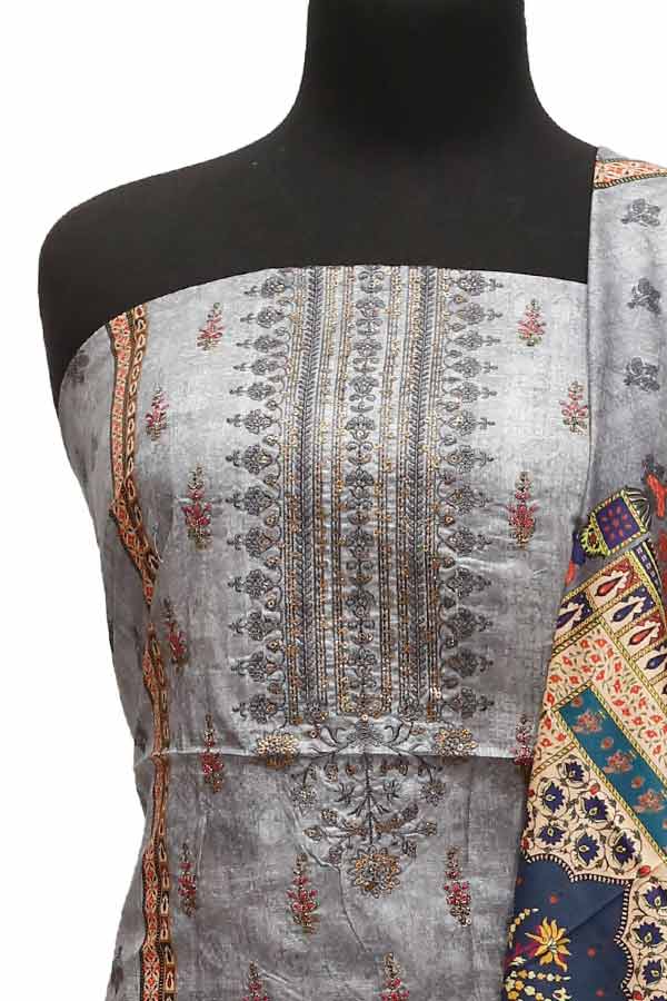 Bin Saeed Emb Linen`21 D#20430 (Grey)
