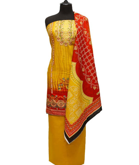 Bin Saeed Print Khaddar`21 D#1687 (Yellow)