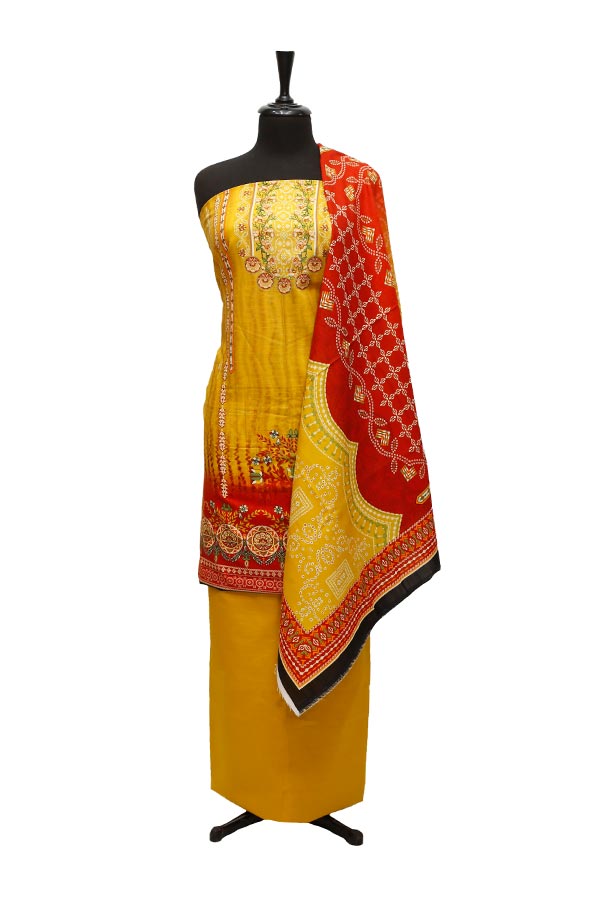 Bin Saeed Print Khaddar`21 D#1687 (Yellow)
