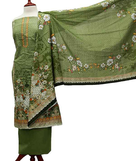 Bin Saeed Print Khaddar`21 D#1553 (Green)