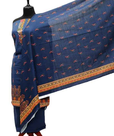 Bin Saeed Print Khaddar`21 D#1561 (Blue)