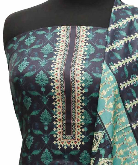 Bin Saeed Print Linen`21 D#955 (N Blue)