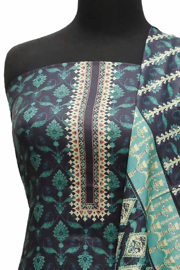Bin Saeed Print Linen`21 D#955 (N Blue)