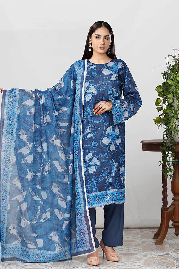 Bin Shahid Fancy Airjet Lawn`25 V#09 Blue