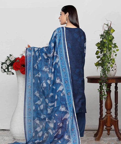 Bin Shahid Fancy Airjet Lawn`25 V#09 Blue