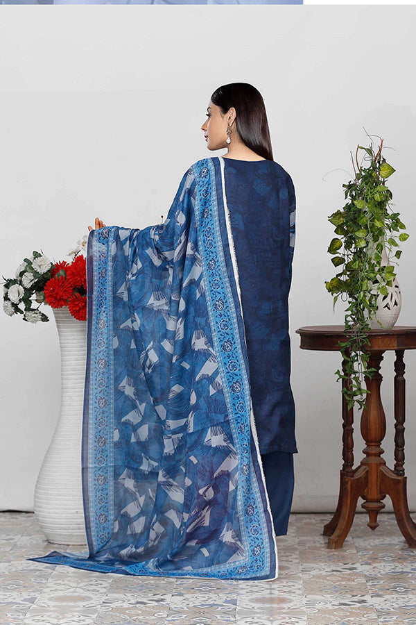 Bin Shahid Fancy Airjet Lawn`25 V#09 Blue