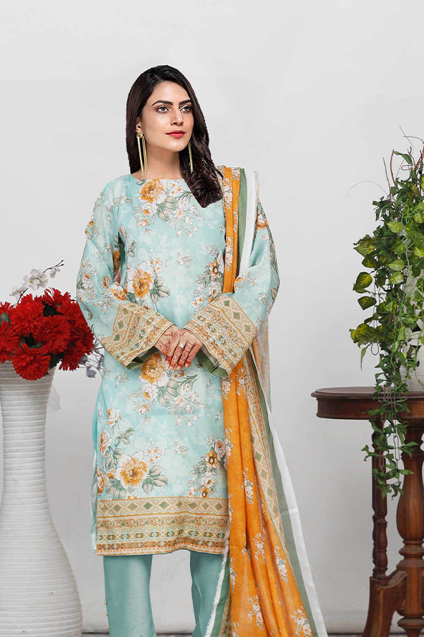 Bin Shahid Fancy Airjet Lawn`25 V#09 L Ferozi