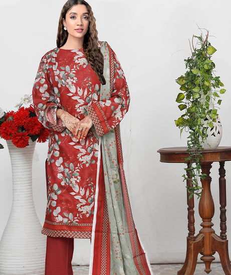 Bin Shahid Fancy Airjet Lawn`25 V#09 Marron