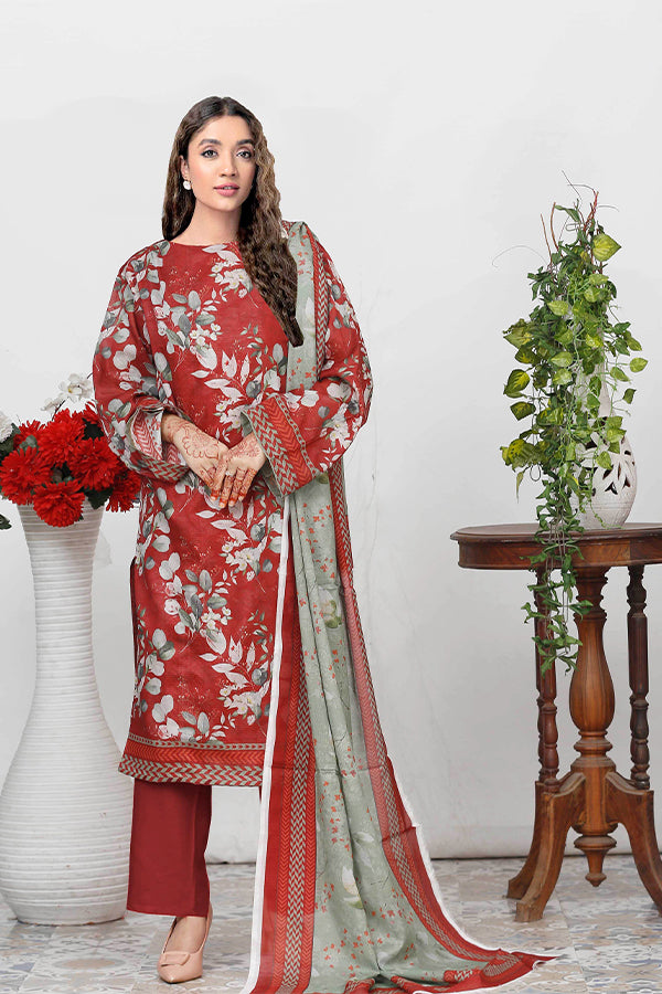 Bin Shahid Fancy Airjet Lawn`25 V#09 Marron