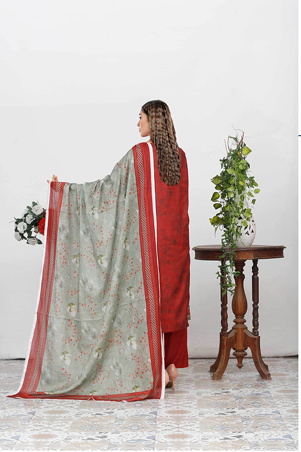 Bin Shahid Fancy Airjet Lawn`25 V#09 Marron