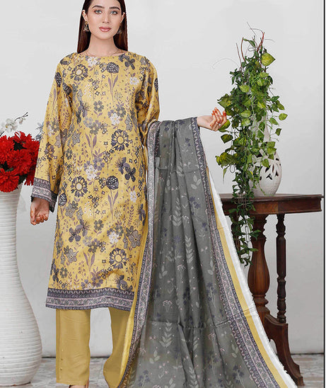 Bin Shahid Fancy Airjet Lawn`25 V#09 Mustard