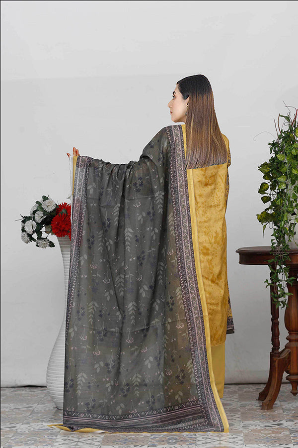 Bin Shahid Fancy Airjet Lawn`25 V#09 Mustard