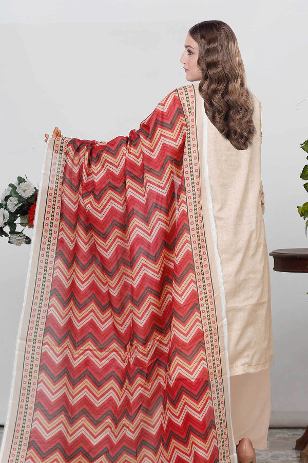 Bin Shahid Fancy Airjet Lawn`25 V#09 Peach