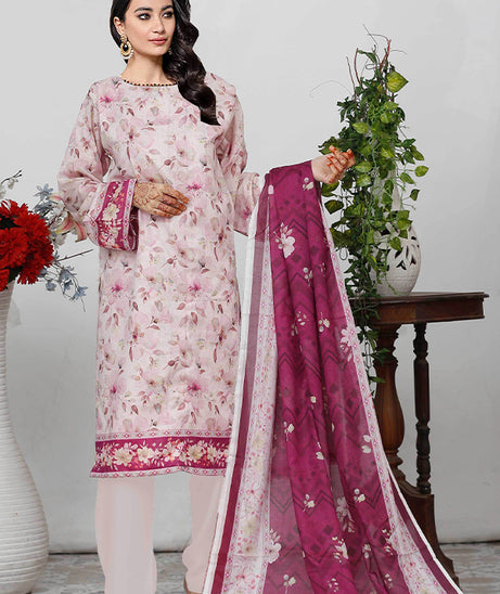 Bin Shahid Fancy Airjet Lawn`25 V#09 Pink