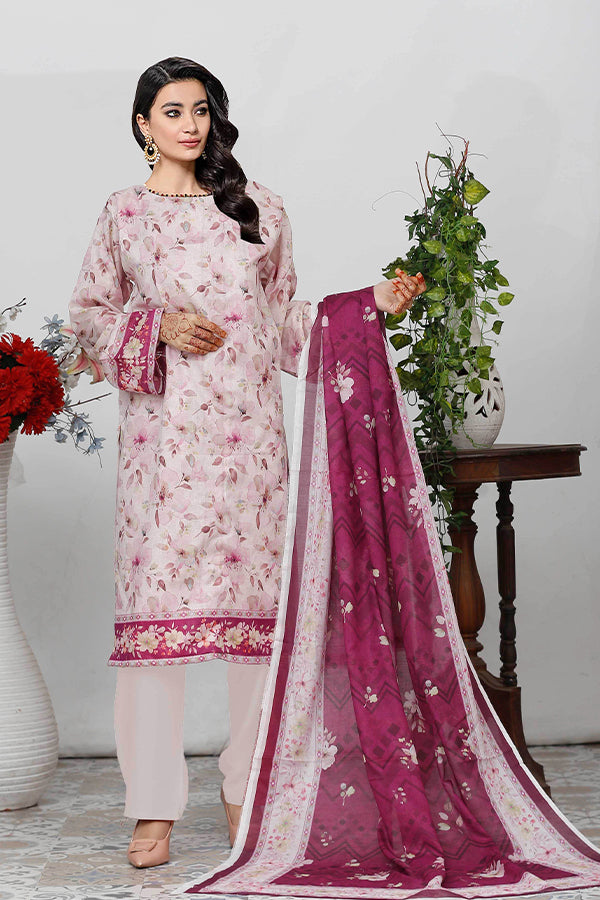 Bin Shahid Fancy Airjet Lawn`25 V#09 Pink