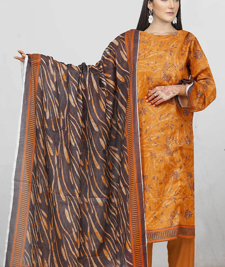 Bin Shahid Fancy Airjet Lawn`25 V#09 Rust