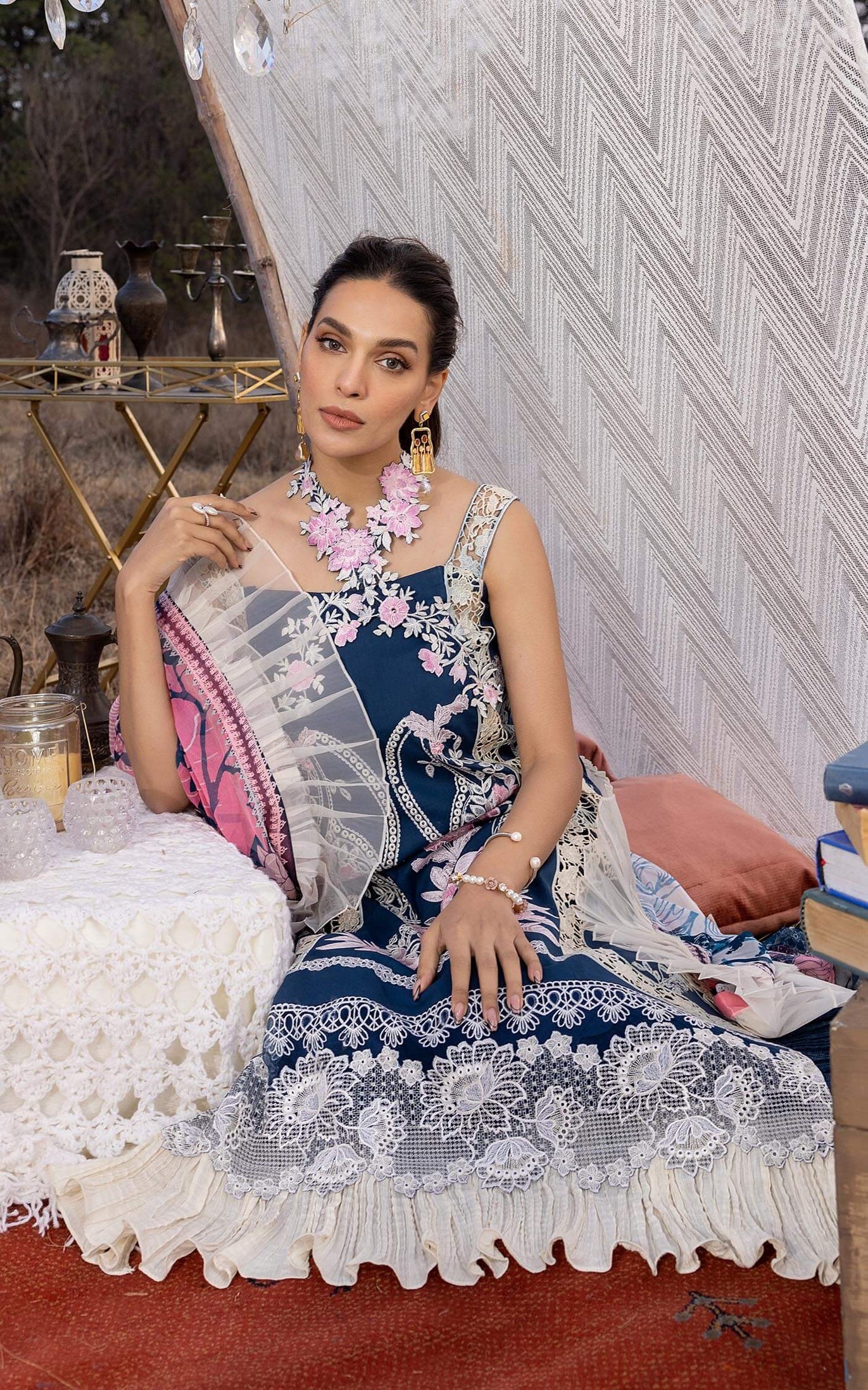 Asifa &amp; Nabeel Aleyna Lawn Summer'23 ASL#03 (Blue Bell)