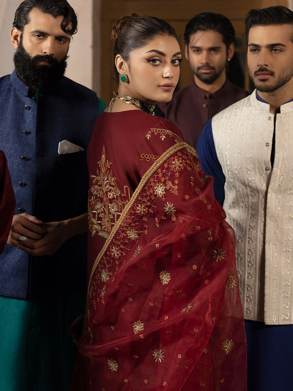 Mahnur Mahrukh Lawn'24 D#4-B CARNATION