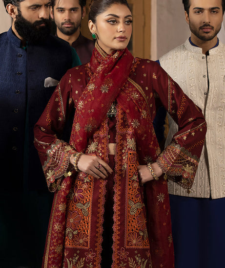 Mahnur Mahrukh Lawn'24 D#4-B CARNATION