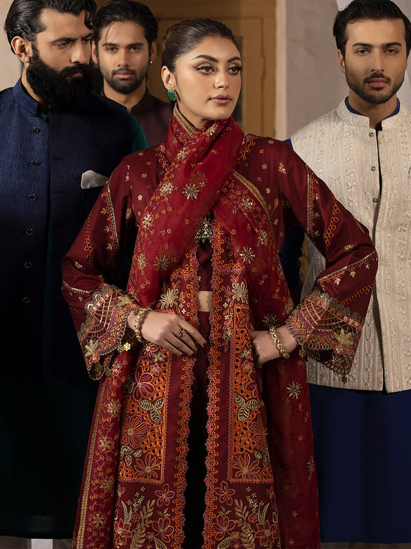 Mahnur Mahrukh Lawn'24 D#4-B CARNATION