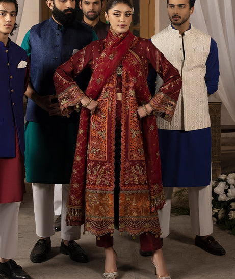 Mahnur Mahrukh Lawn'24 D#4-B CARNATION