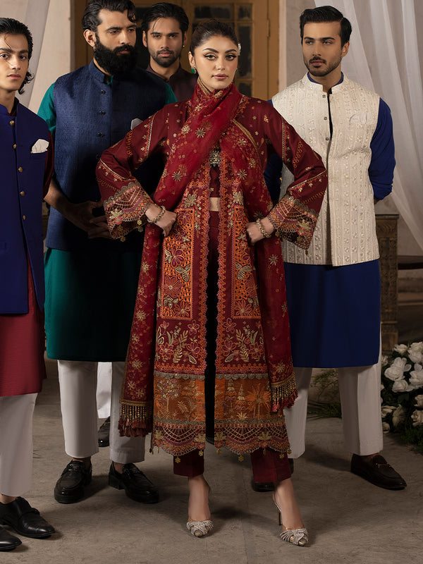Mahnur Mahrukh Lawn'24 D#4-B CARNATION